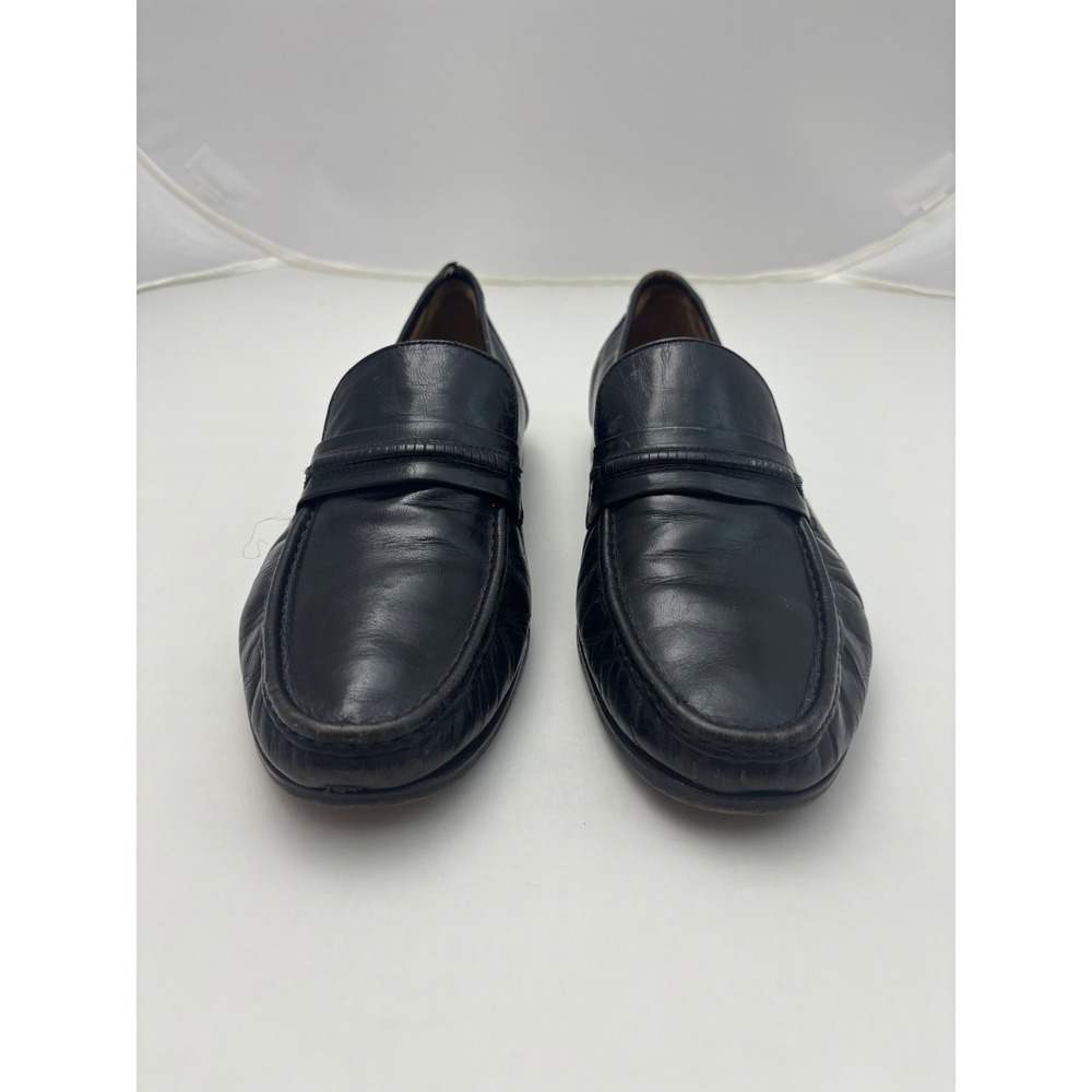 Hanover Mens Leather Penny Loafers Black Dress Shoes 3531 Size 11 M
